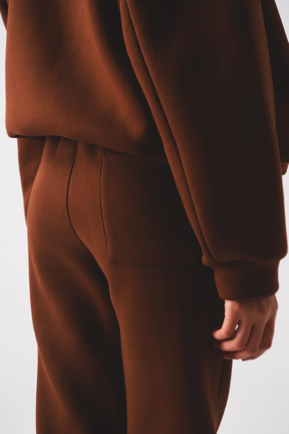 Joggers in cotone color marrone