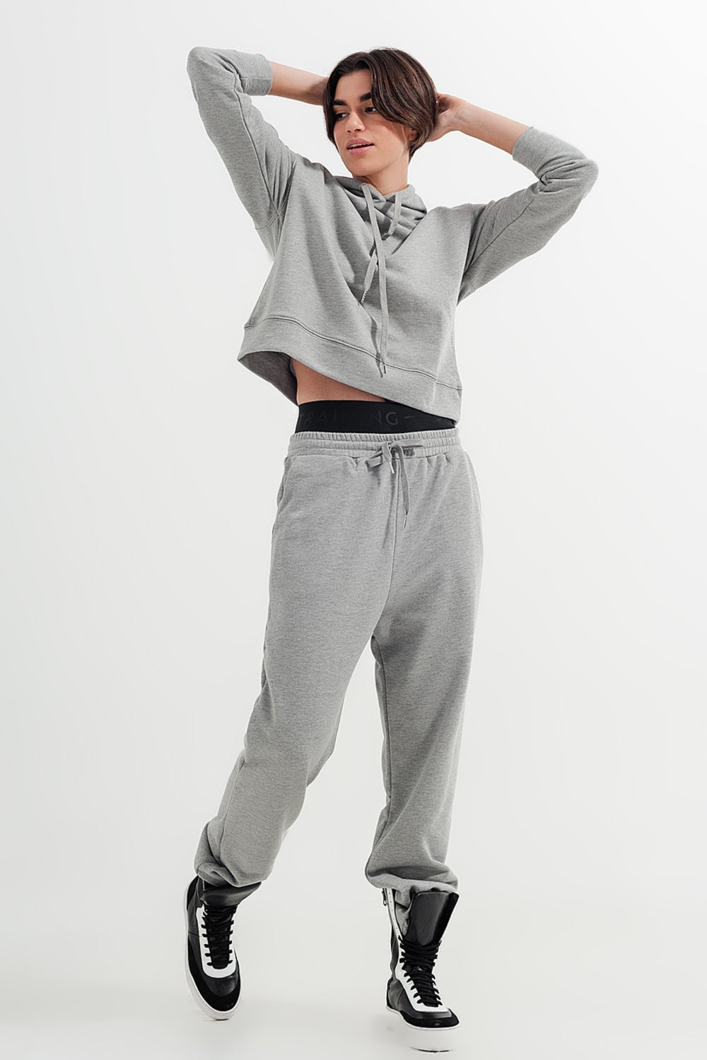 Joggers in grigio chiaro mélange