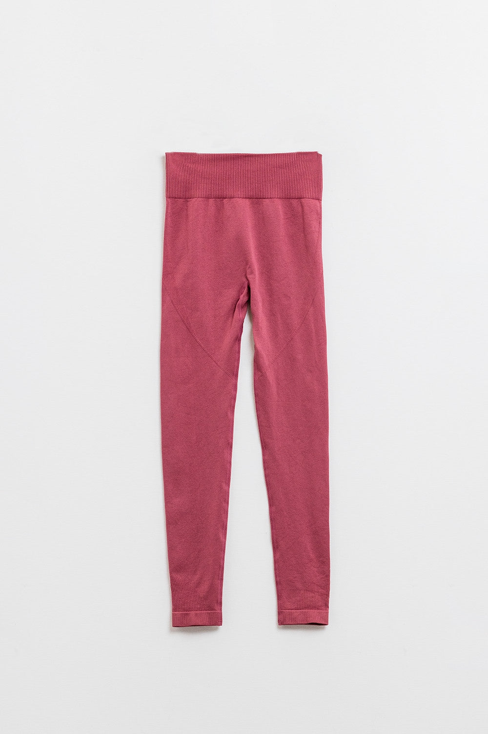 Q2 Leggings a vita alta a coste senza cuciture rosa antico