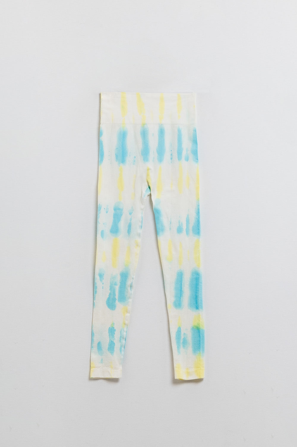 Q2 Leggings bianchi Tie-Dye a coste senza cuciture