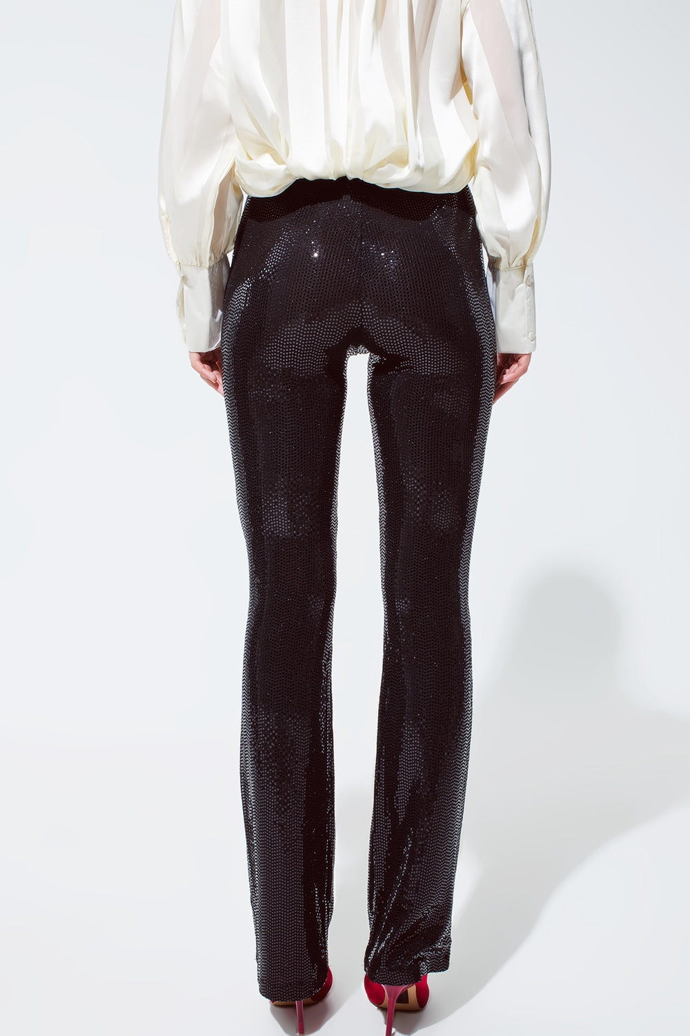 Leggings con paillettes in nero