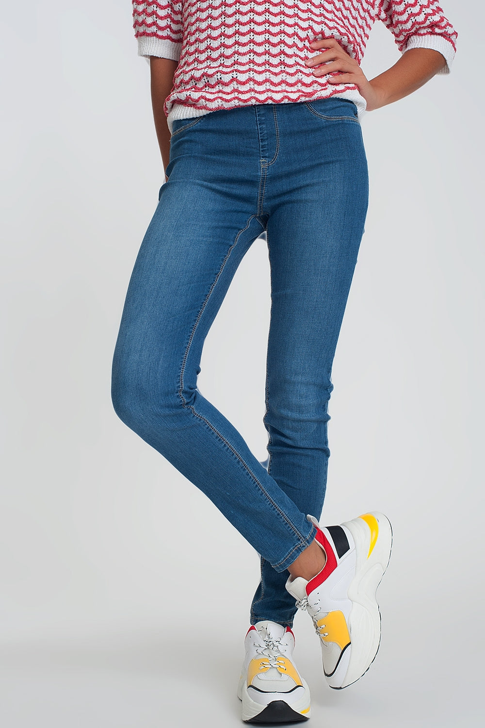 Q2 Leggings effetto jeans lavaggio scuro