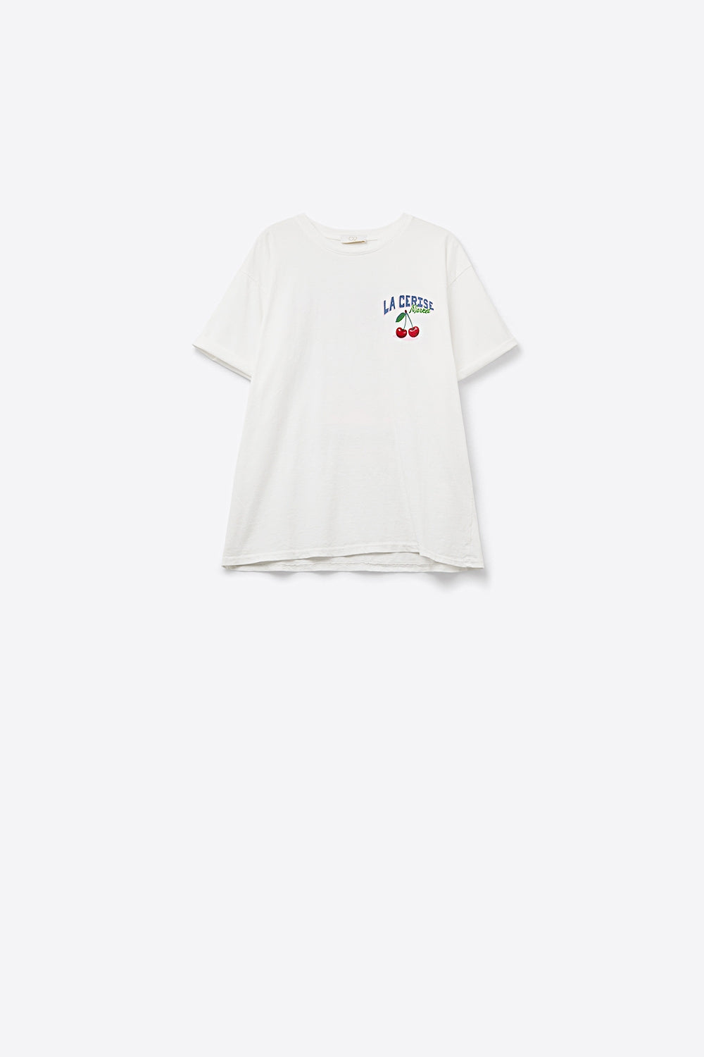 made in italy T-shirt bianca con grafica La Cerise Market Saint-Tropez
