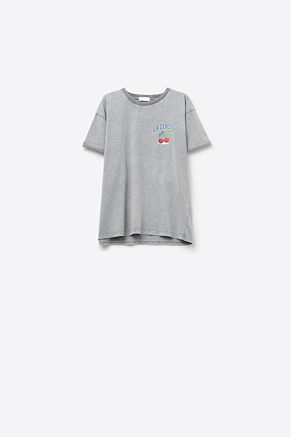 made in italy T-shirt grigia con grafica La Cerise Market Saint-Tropez