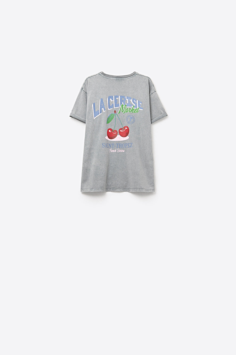 made in italy T-shirt grigia con grafica La Cerise Market Saint-Tropez