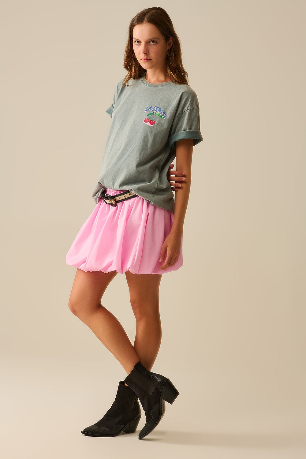 made in italy T-shirt grigia con grafica La Cerise Market Saint-Tropez
