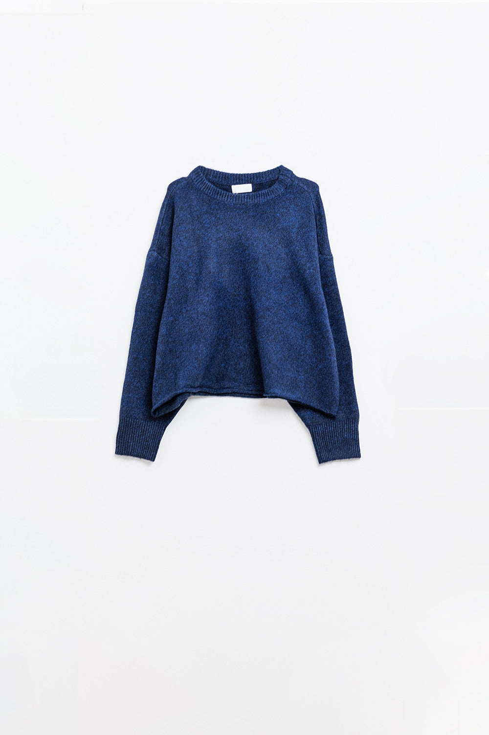Maglia a maglia morbida con maniche a palloncino in stile navy