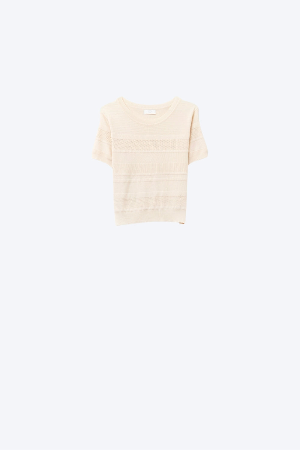 Maglia a righe testurizzate in beige