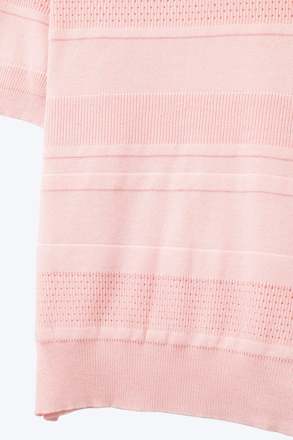 Maglia a righe testurizzate in rosa
