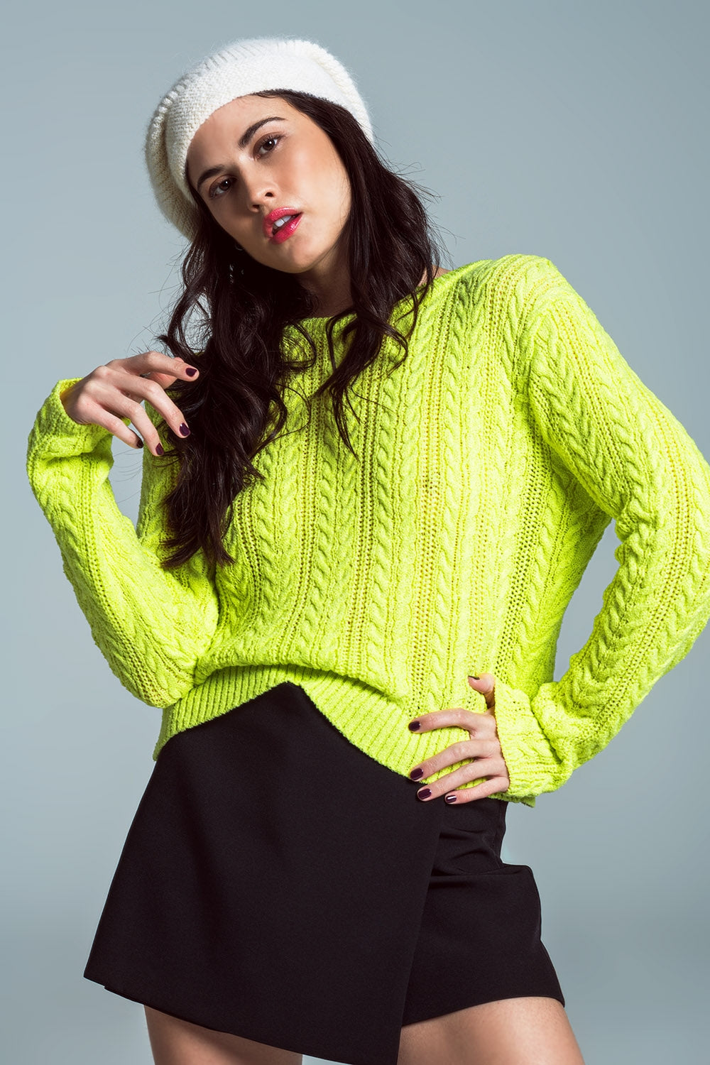Maglia verde lime con schiena scoperta e fiocchi