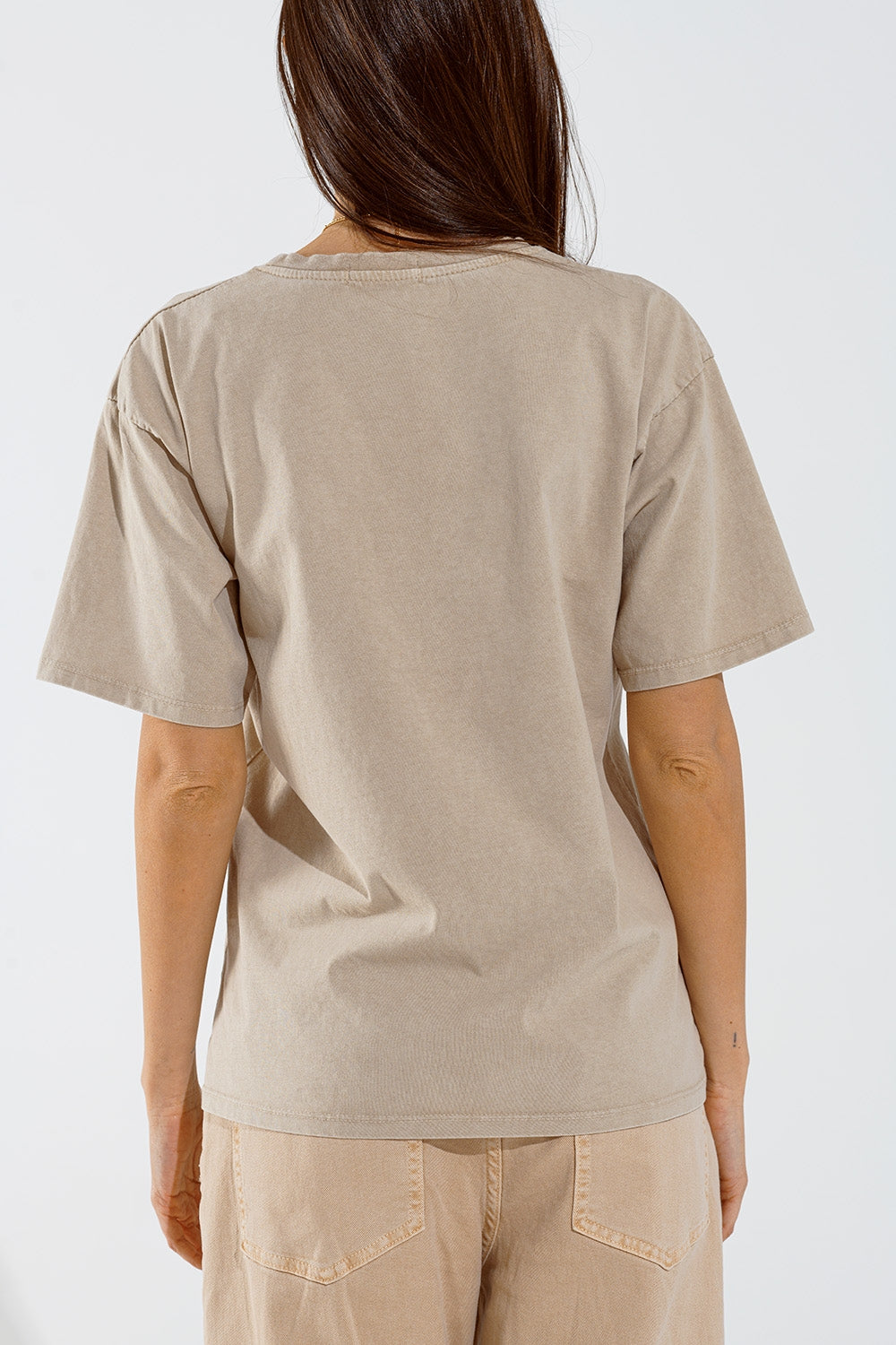 Maglietta Hawaii effetto lavato beige