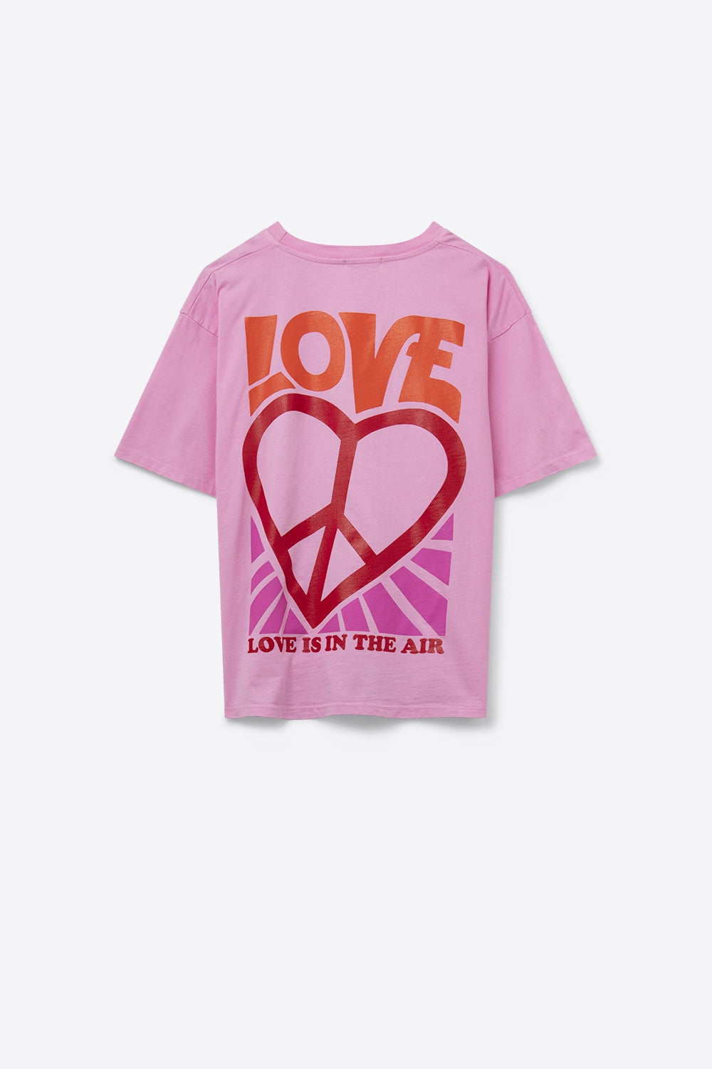 Maglietta rosa con logo Love is Air e Cuore con Pace