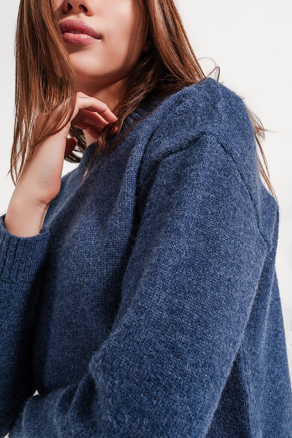 Maglione 2 in 1 con sottocamicia in blu scuro