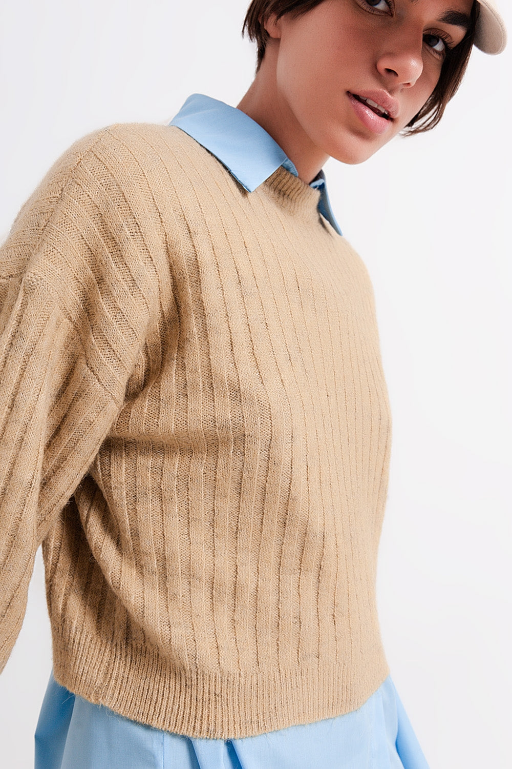 Maglione a coste a righe