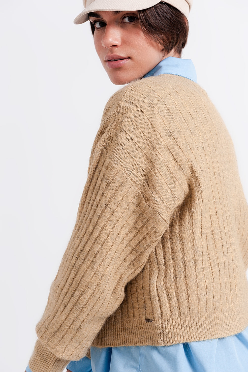 Maglione a coste a righe