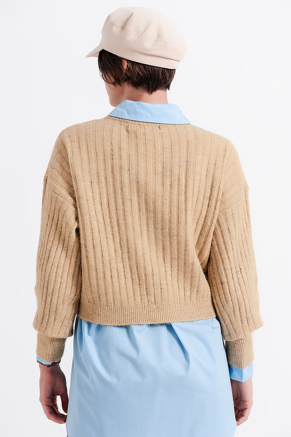 Maglione a coste a righe