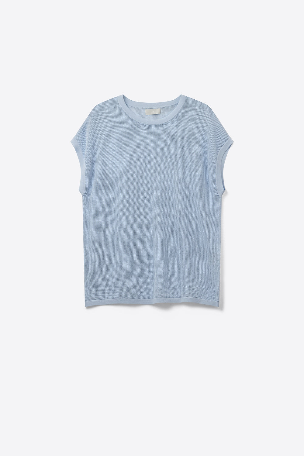 Q2 maglione a maglia a griglia color azzurro