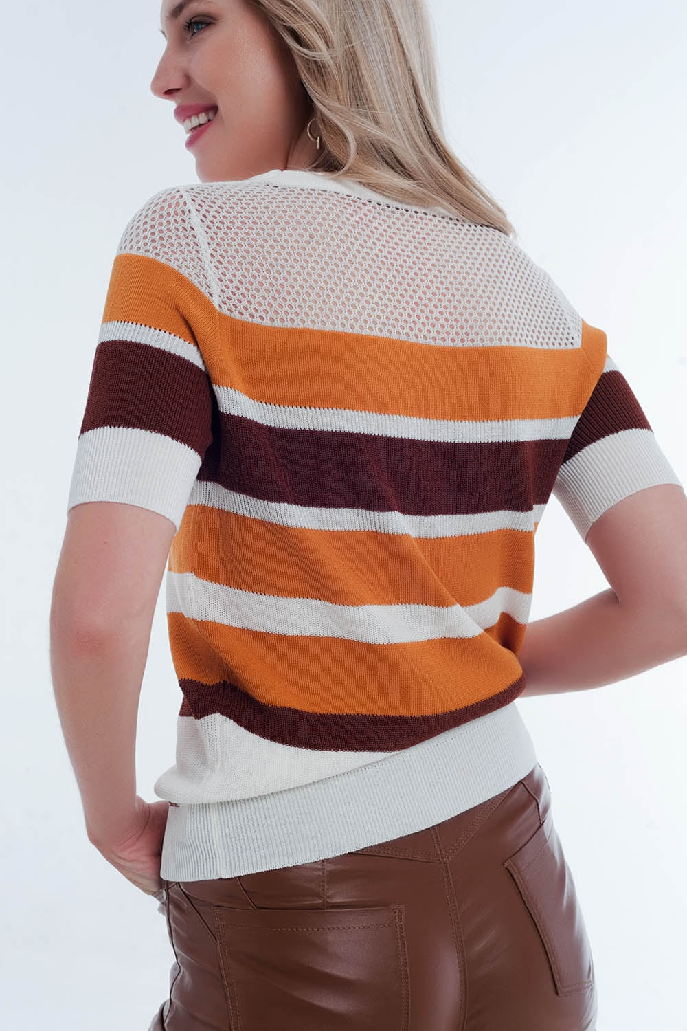 Maglione a righe color senape