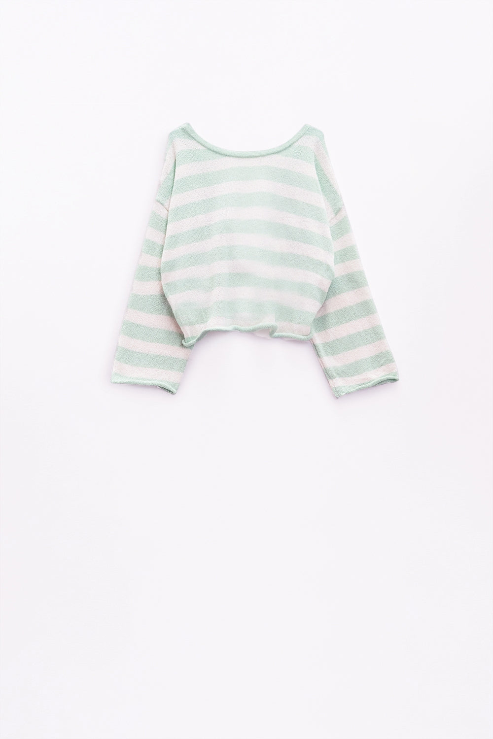 Maglione a righe con dettaglio nodo sul retro