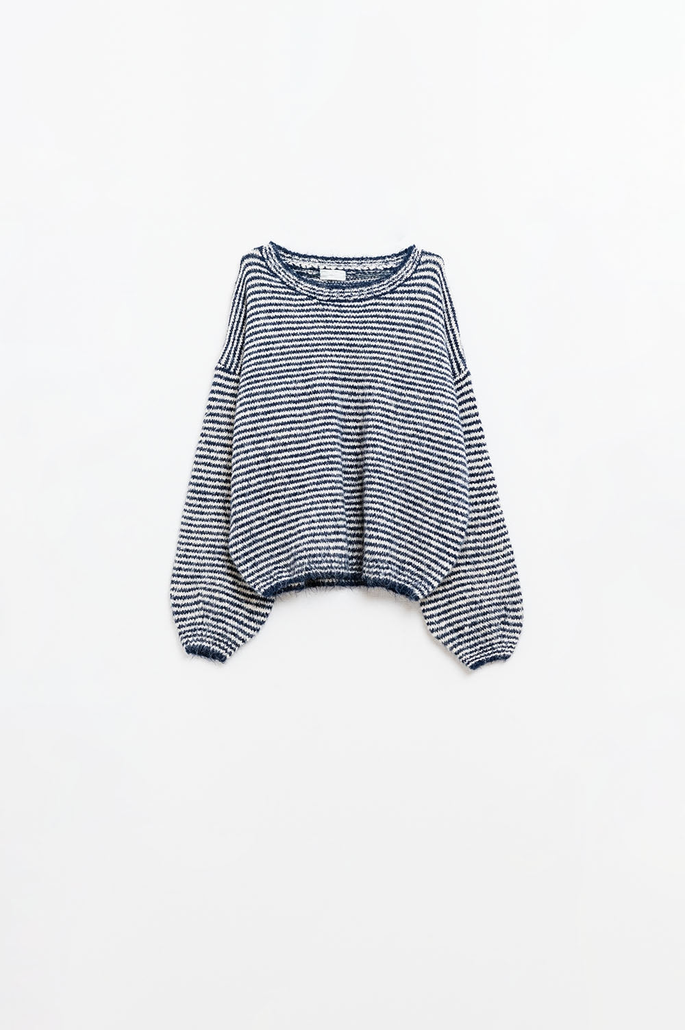 Q2 Maglione a righe rilassato in blu e bianco