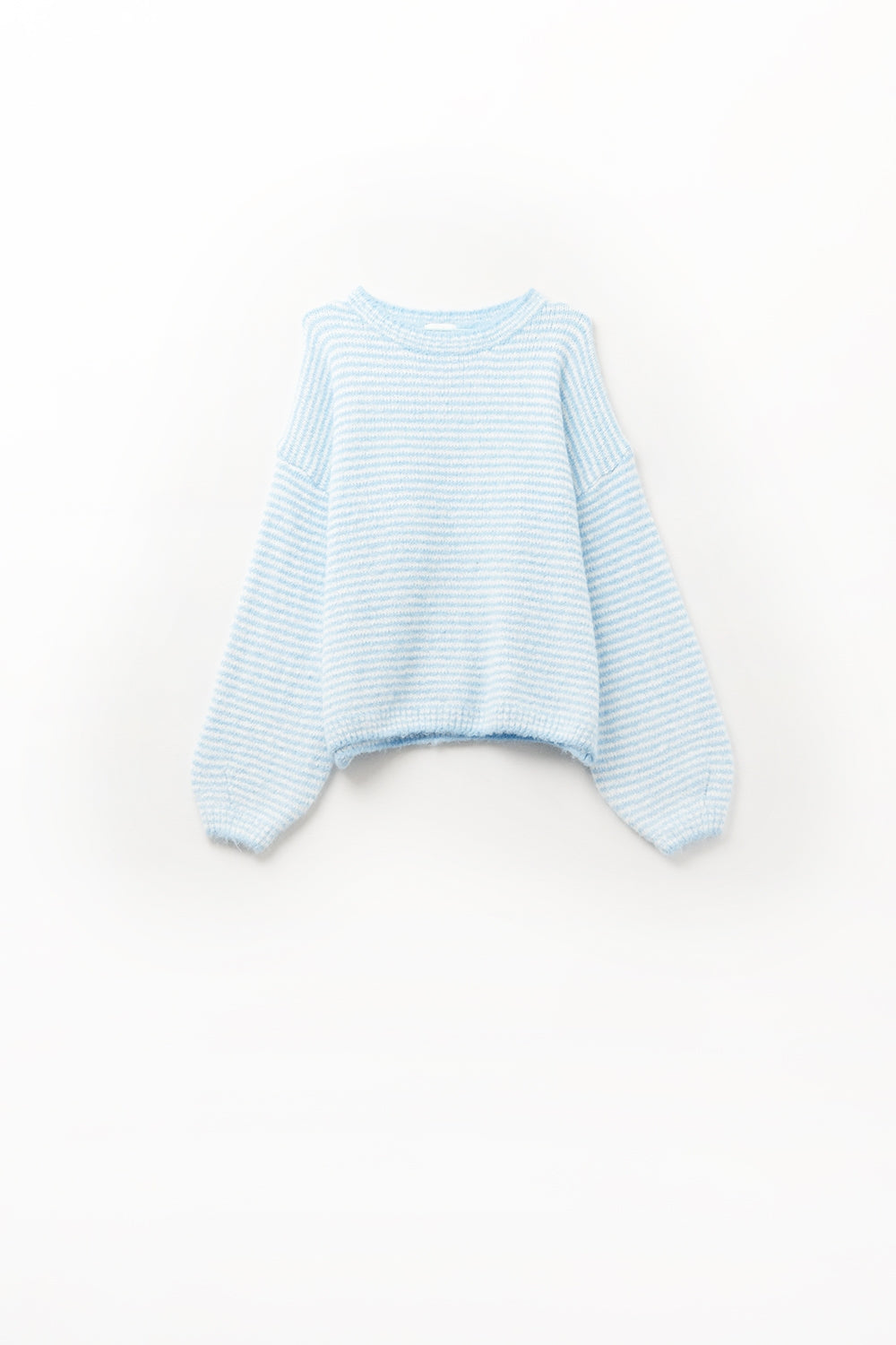 Maglione a righe soffice in azzurro