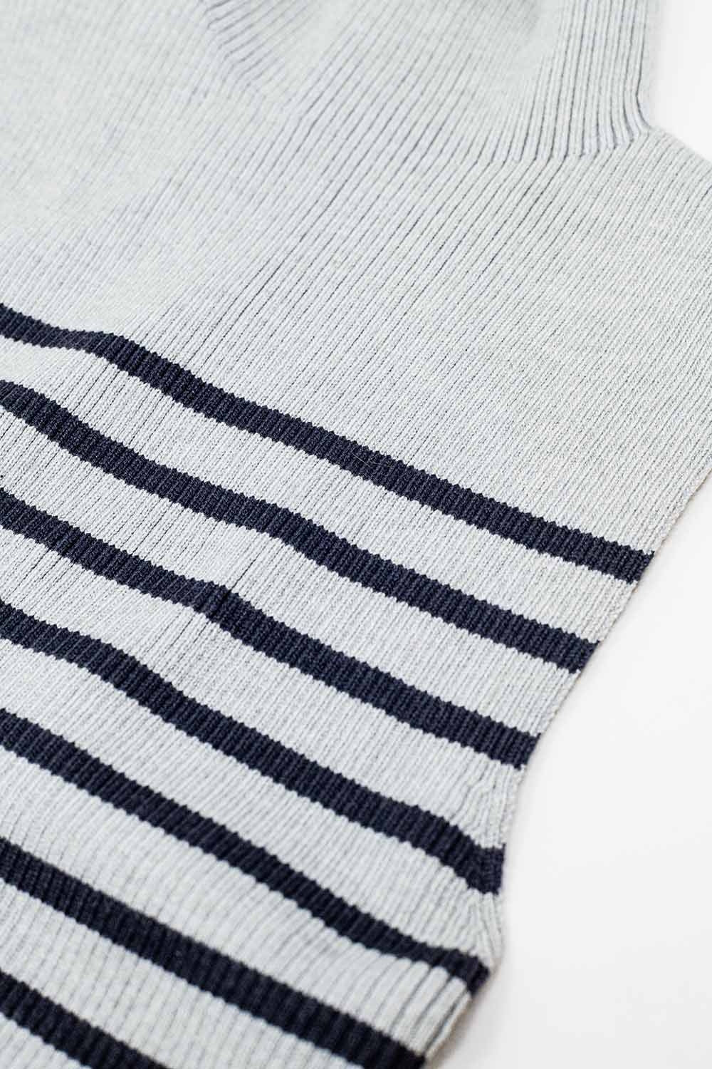 Maglione a righe Turtle In grigio chiaro