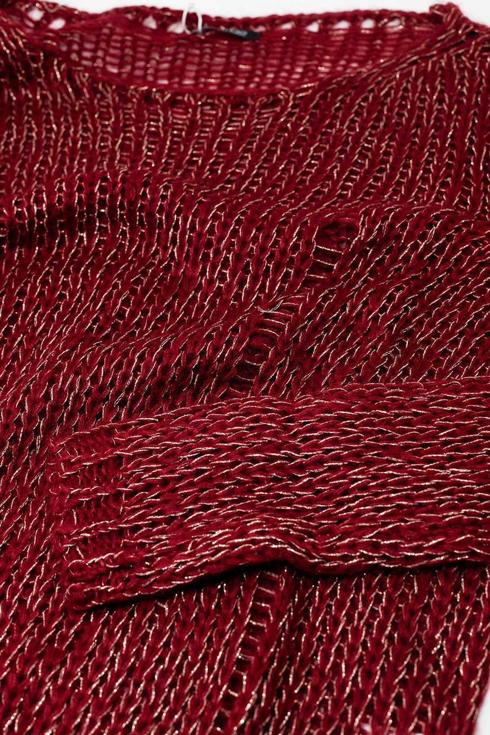 Maglione bordeaux a maniche lunghe con dettagli in lurex