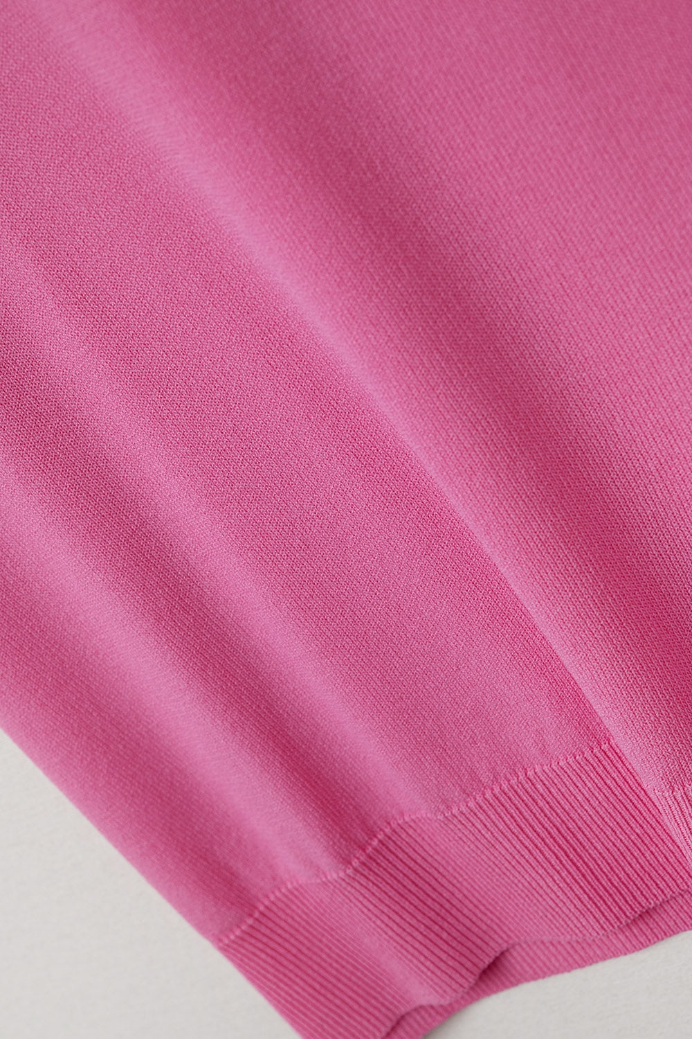 Maglione con scollo a V in maglia fine Fucsia