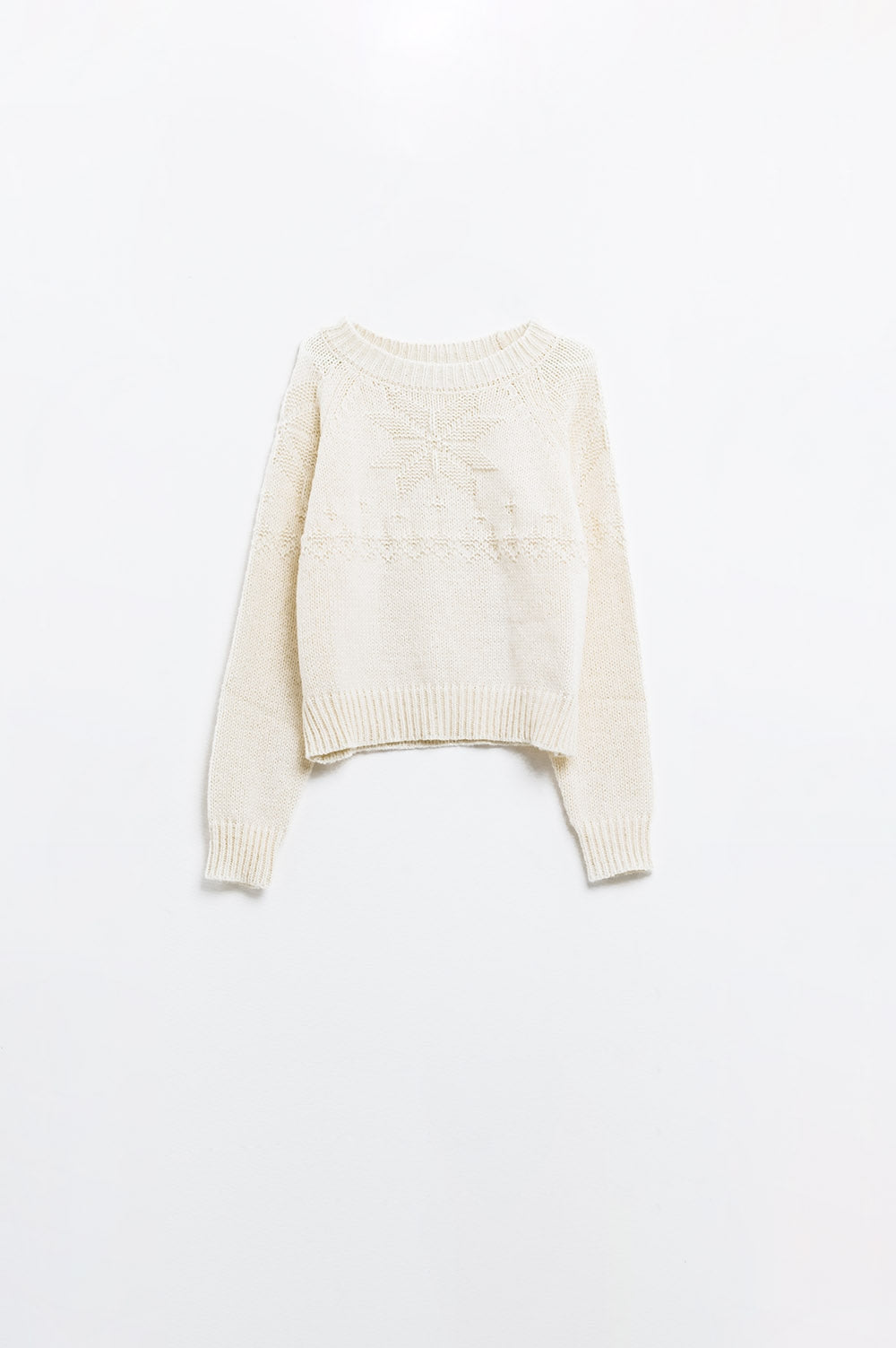 Q2 Maglione crema con dettagli natalizi