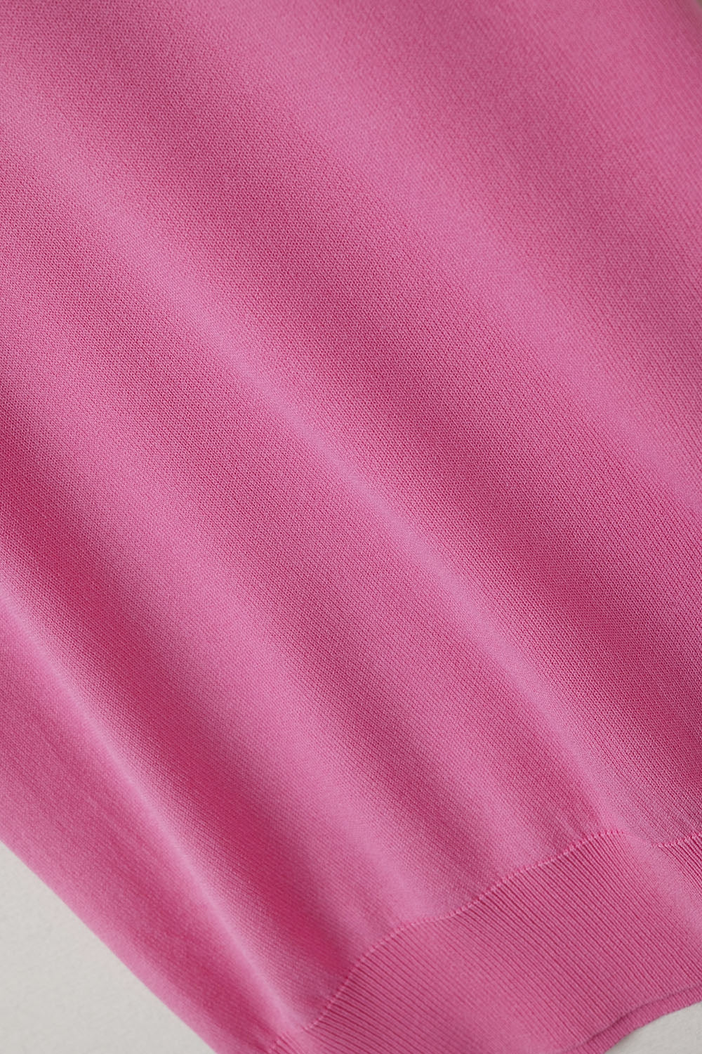 Maglione dolcevita Fucsia con maniche corte aderenti