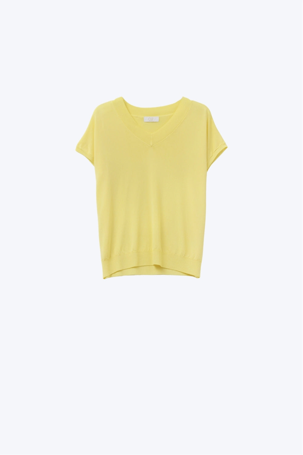 Q2 maglione giallo a maglia fine con scollo a V