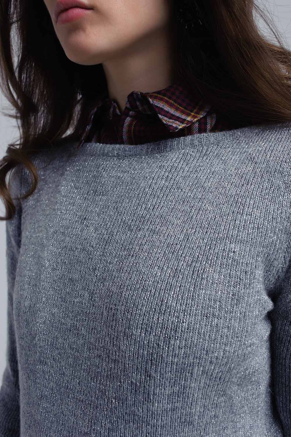 Maglione grigio brillante