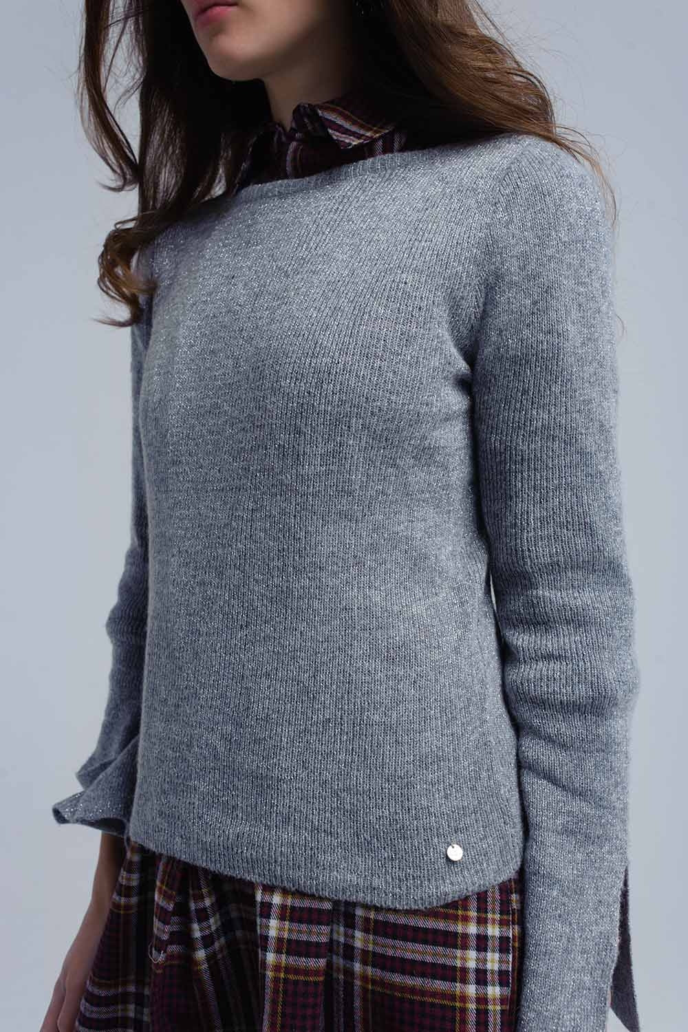 Maglione grigio brillante