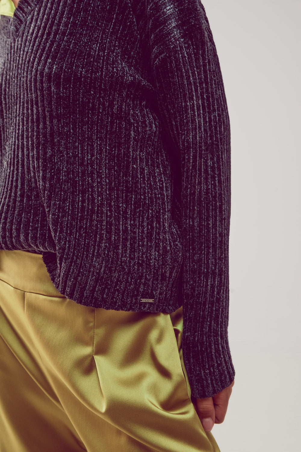 Maglione in ciniglia grigio scuro