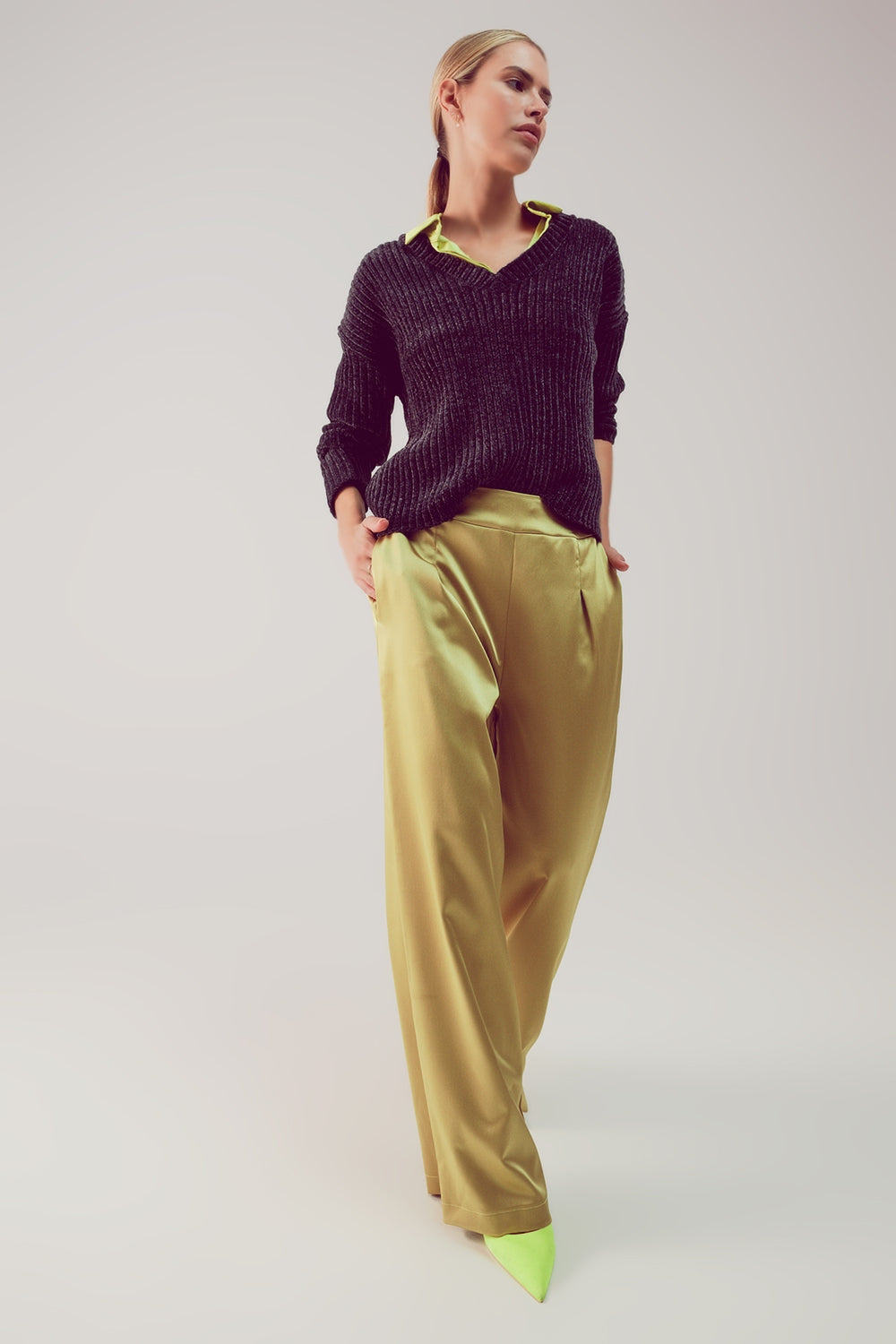 Maglione in ciniglia grigio scuro