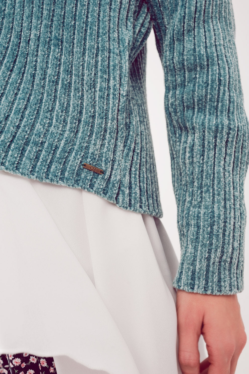 Maglione in ciniglia verde