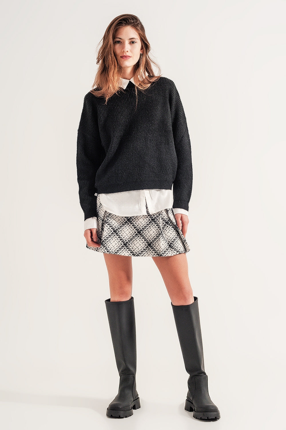 Maglione lupetto in maglia nero