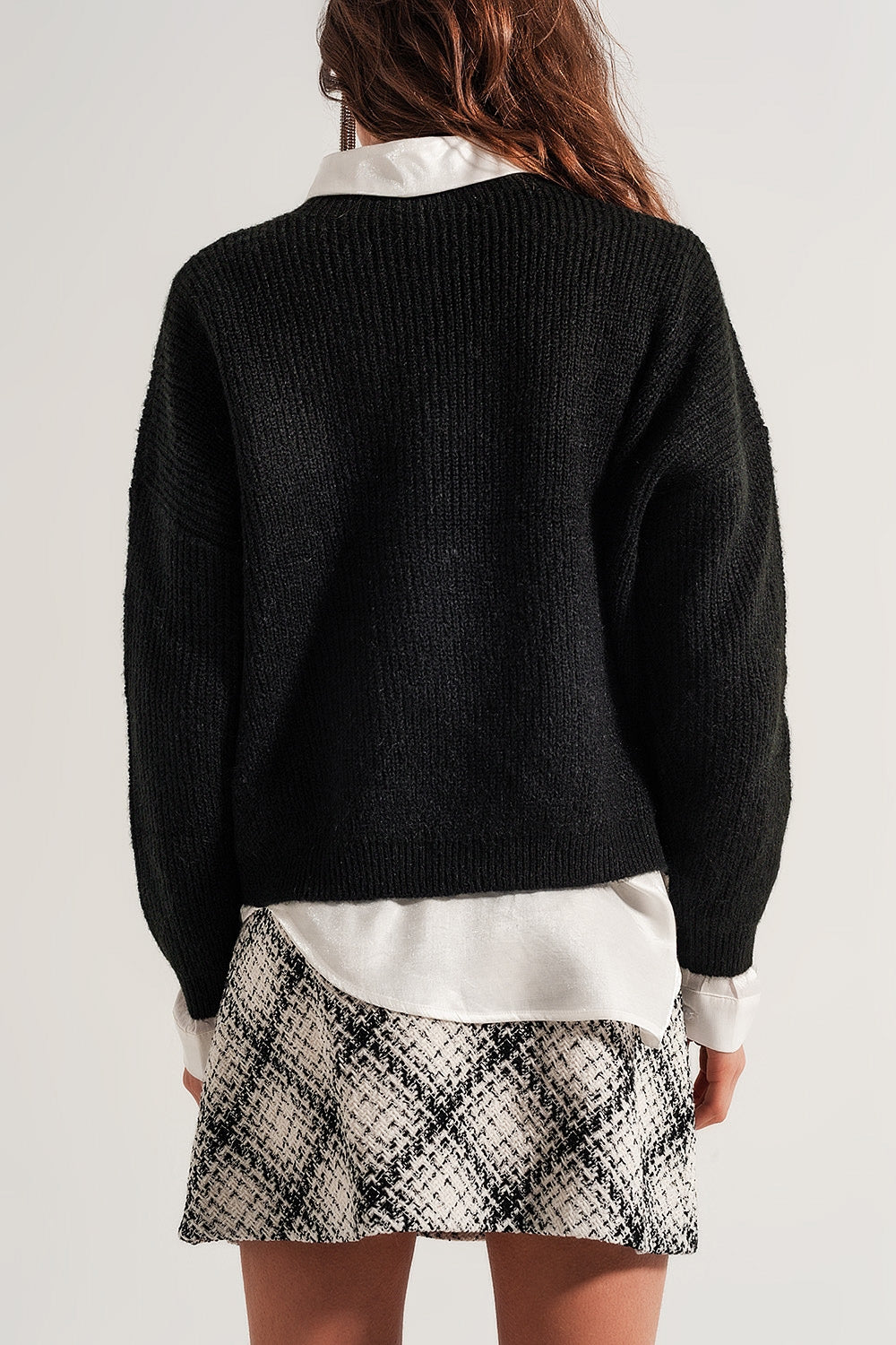 Maglione lupetto in maglia nero