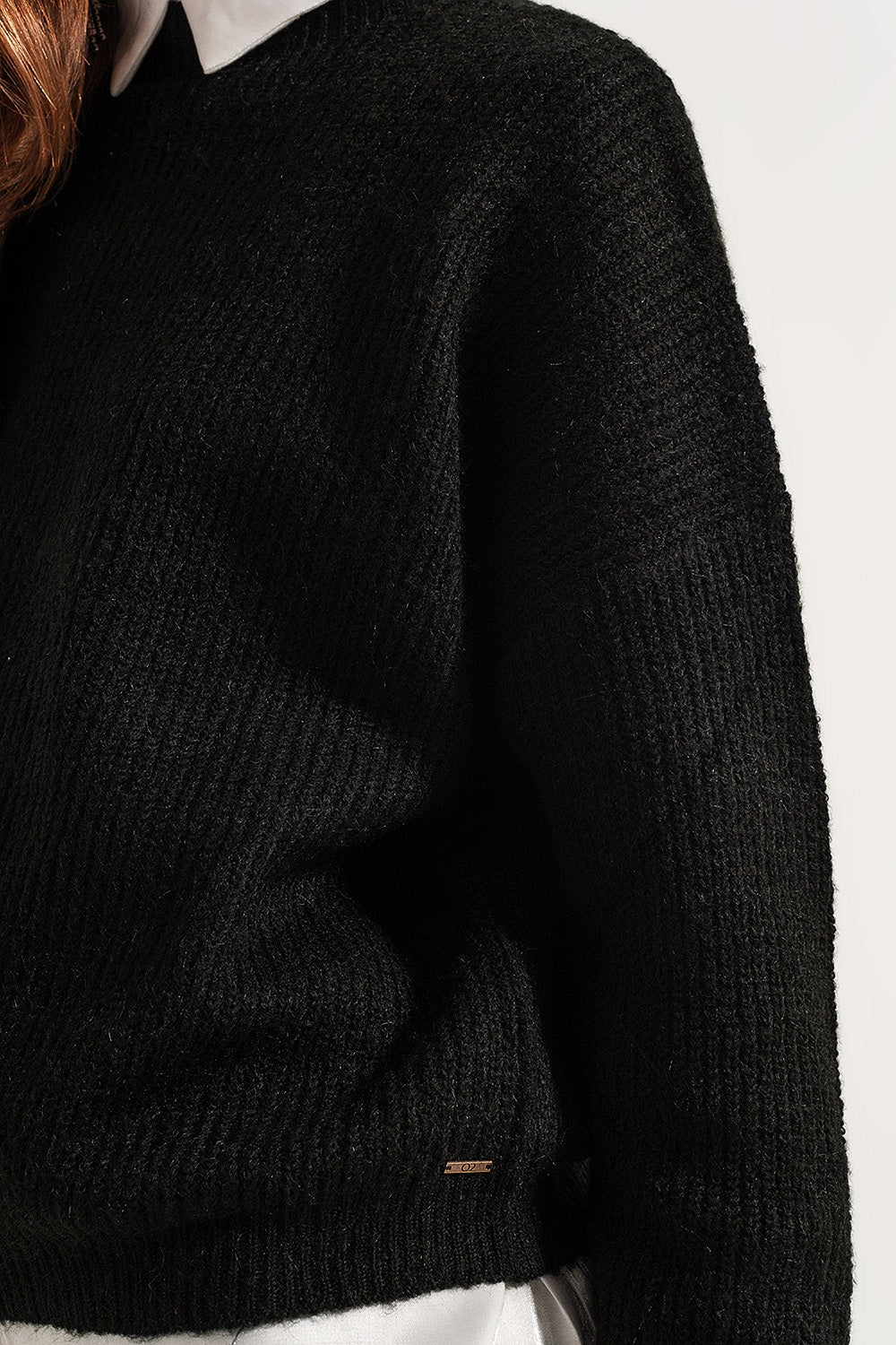 Maglione lupetto in maglia nero