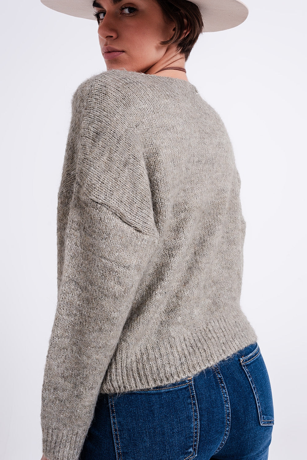 Maglione maniche a pipistrello color Kaki