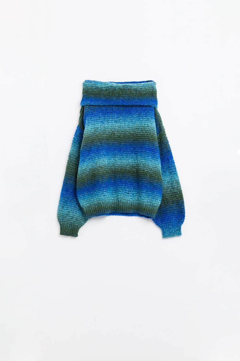 Q2 Maglione oversize a collo alto Comfy nei toni del blu