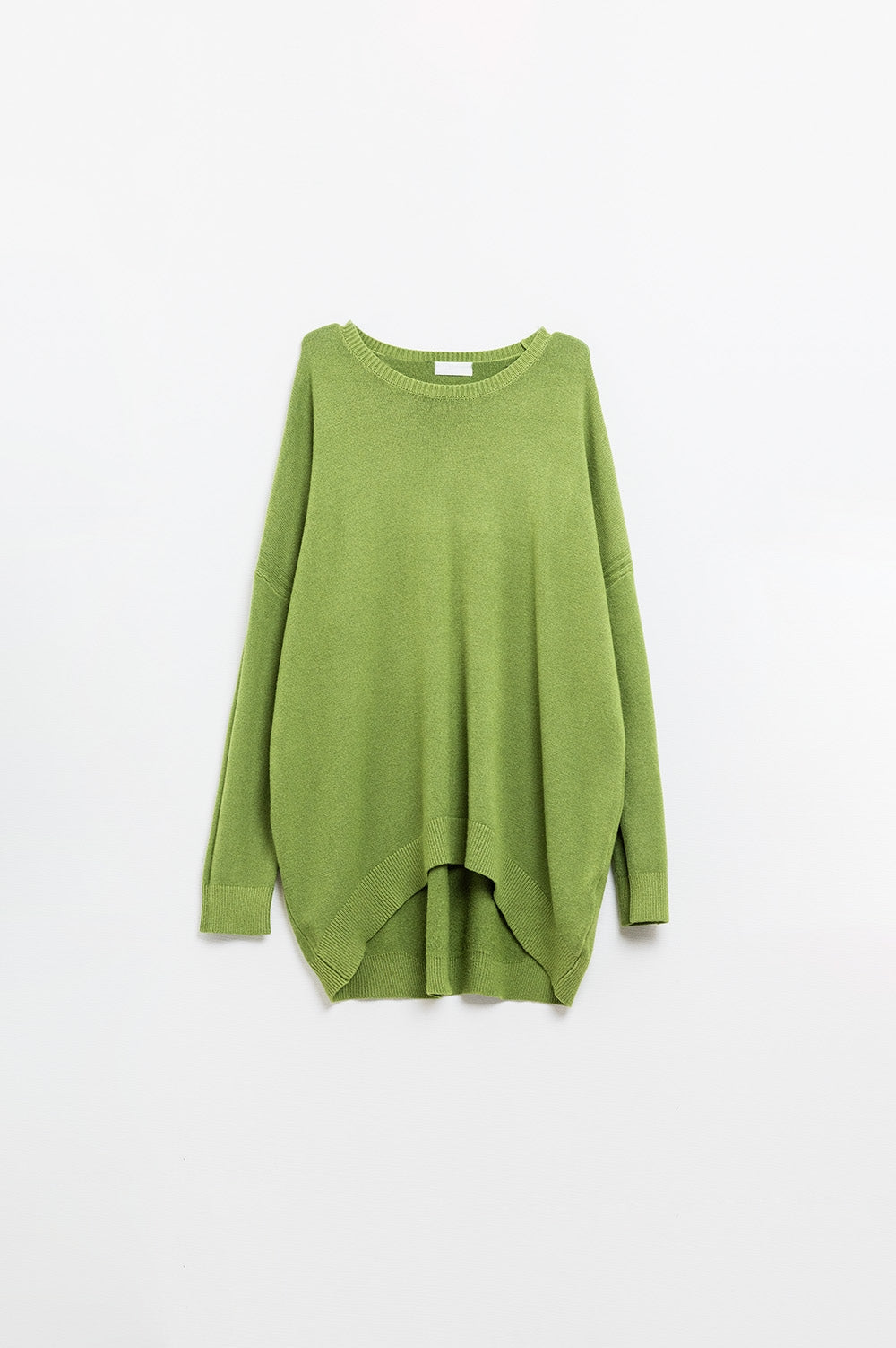 Maglione oversize girocollo a maniche lunghe in verde oliva