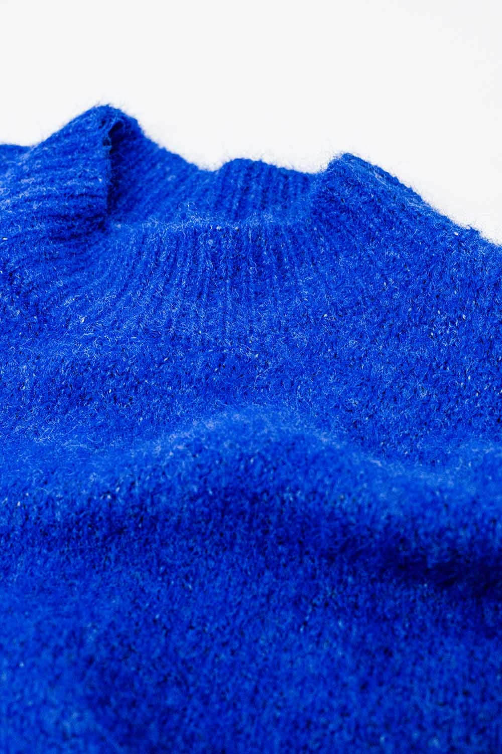 Maglione rilassato con manica alla francese e girocollo in blu inchiostro