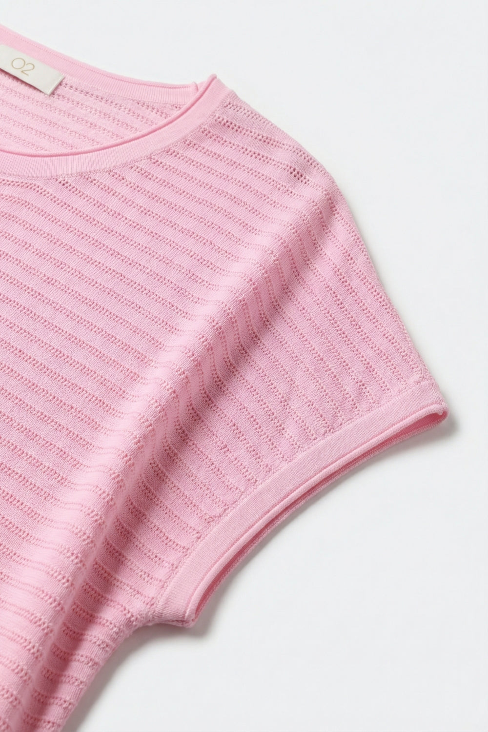 Maglione rosa a coste vestibilità ampia con maniche scese