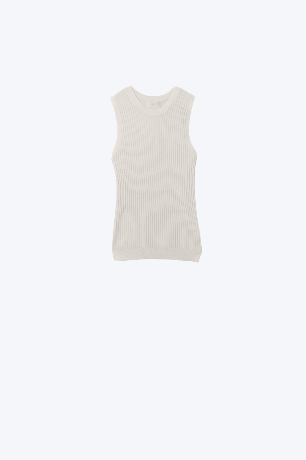 Maglione senza maniche a coste con vestibilità bodycon In beige