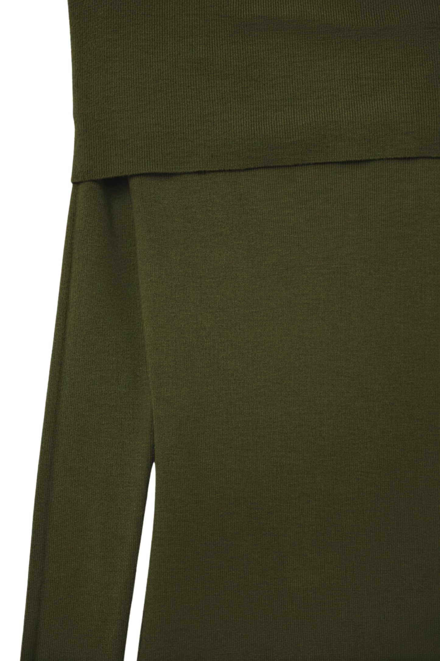 Maxi abito Bardot in maglia larga color cachi