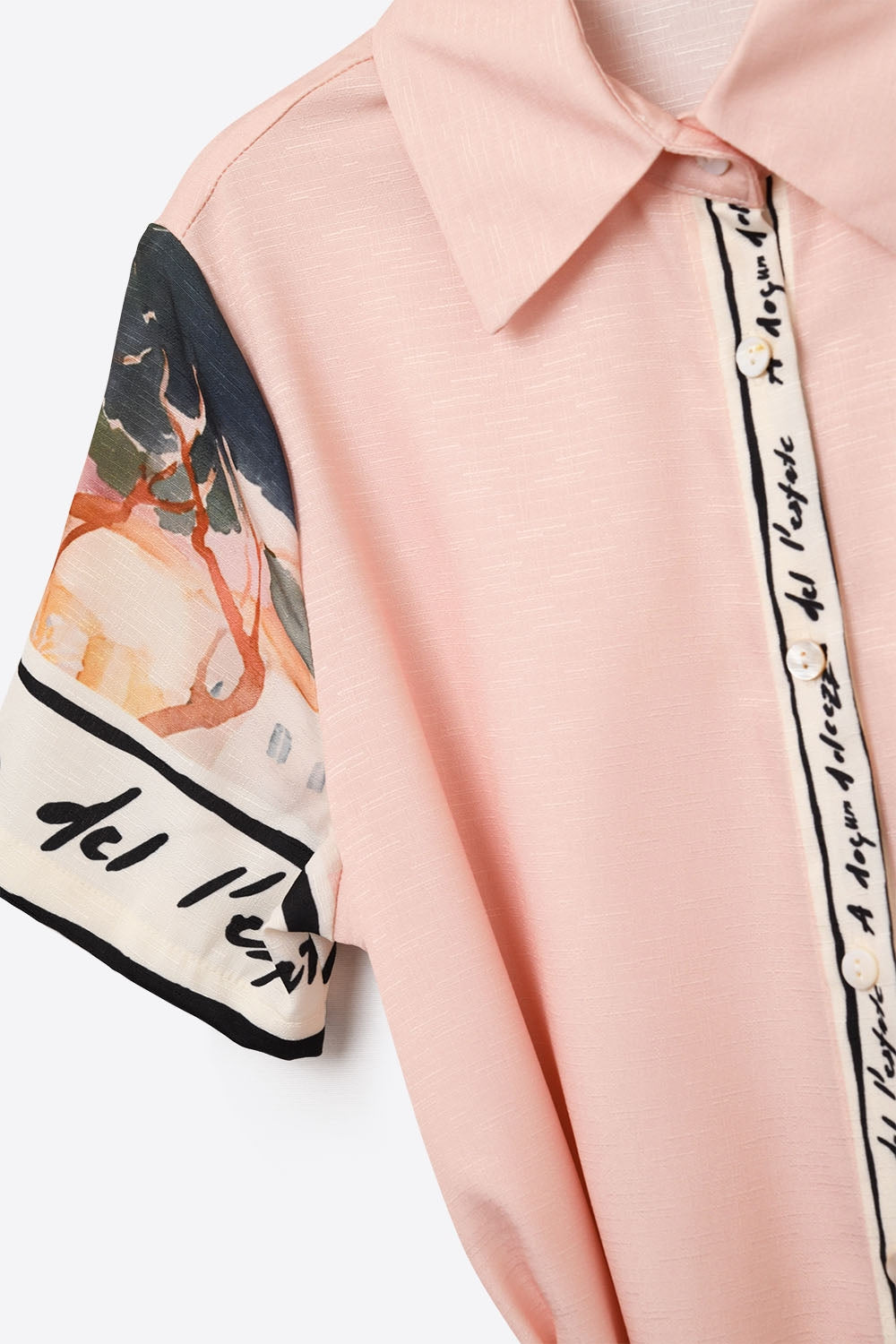 maxi abito estivo rosa con stampa acquerello