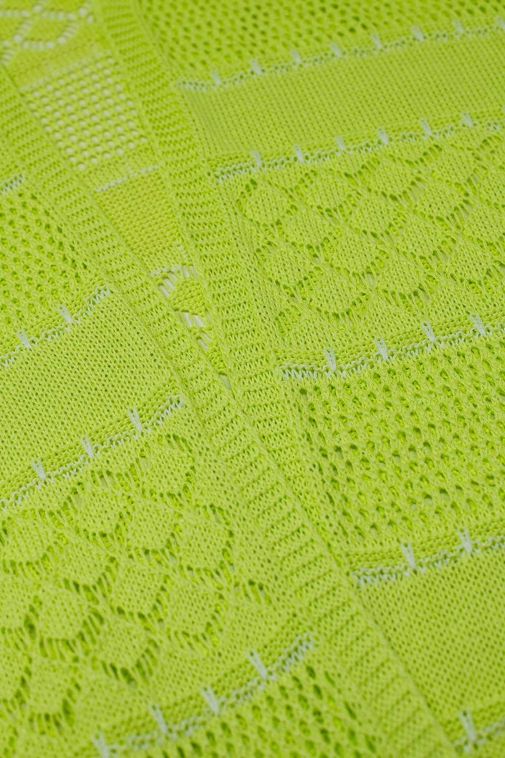 Maxi cardigan all'uncinetto in lime con maniche lunghe