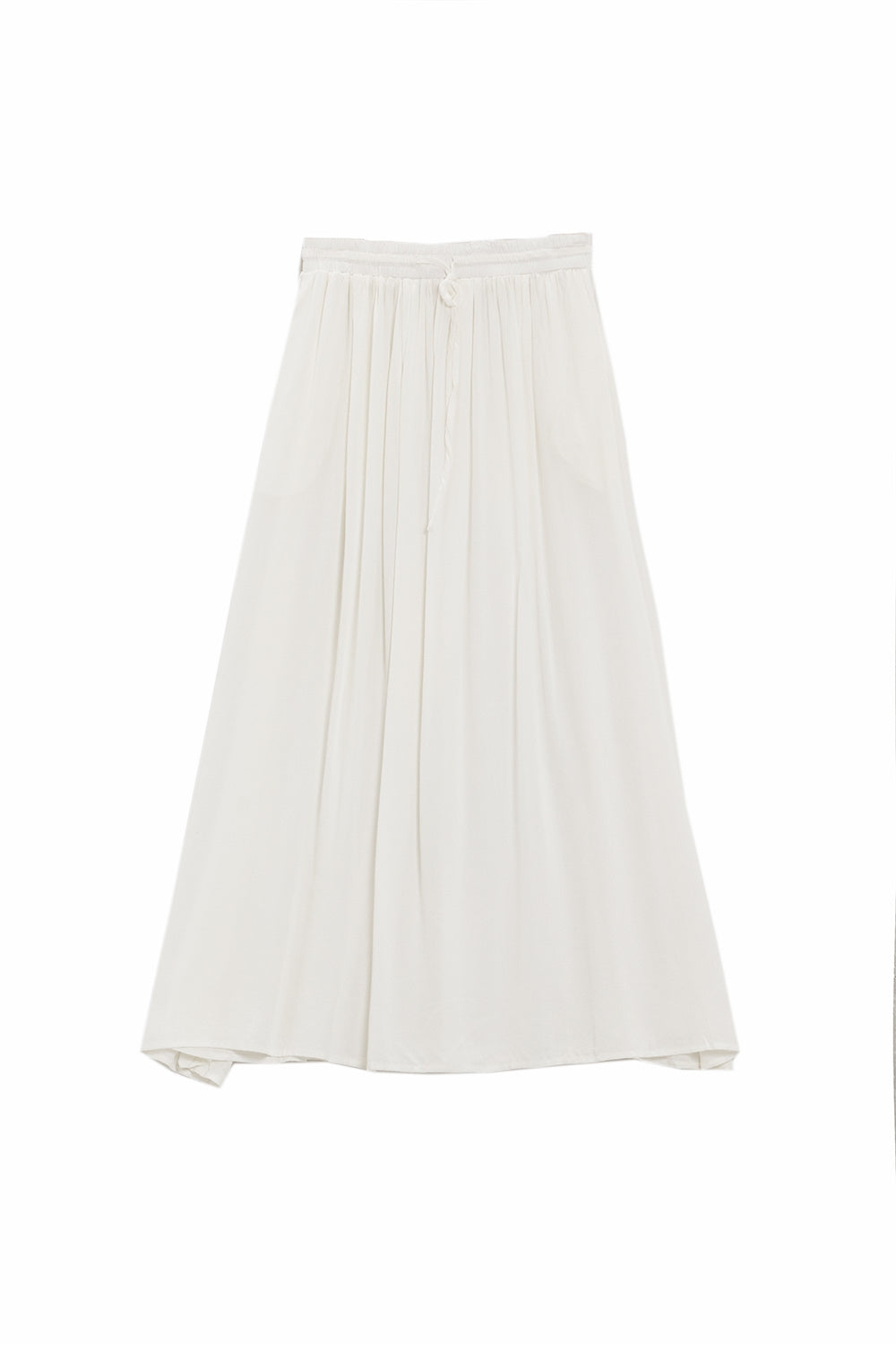 Maxi gonna in tessuto fluido bianco con elastico in vita