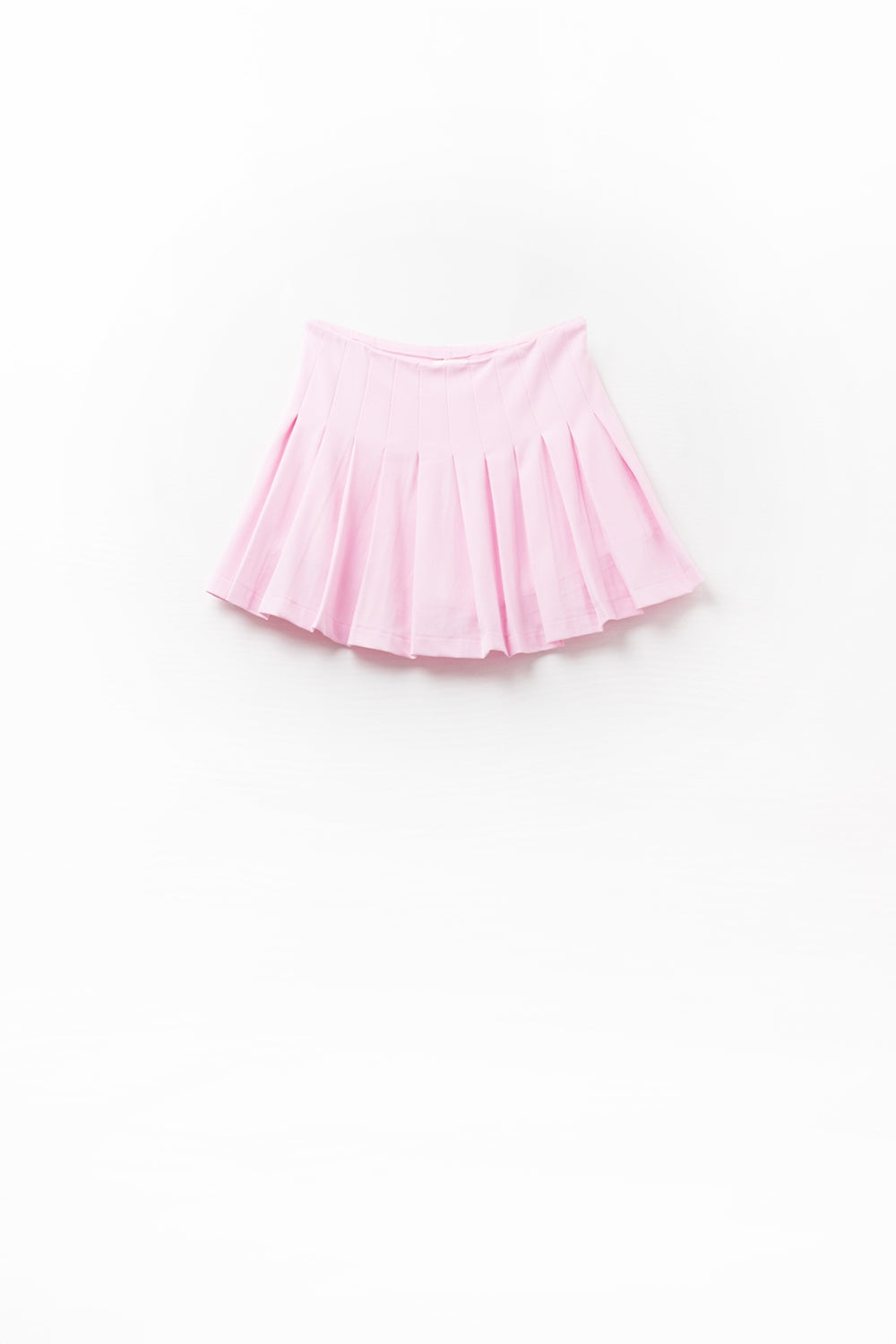 minigonna a pieghe rosa